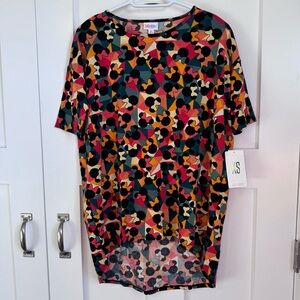 NWT‎ LuLaRoe Irma Disney Minnie Mouse Tunic Top Women's Size XS Geometric Print